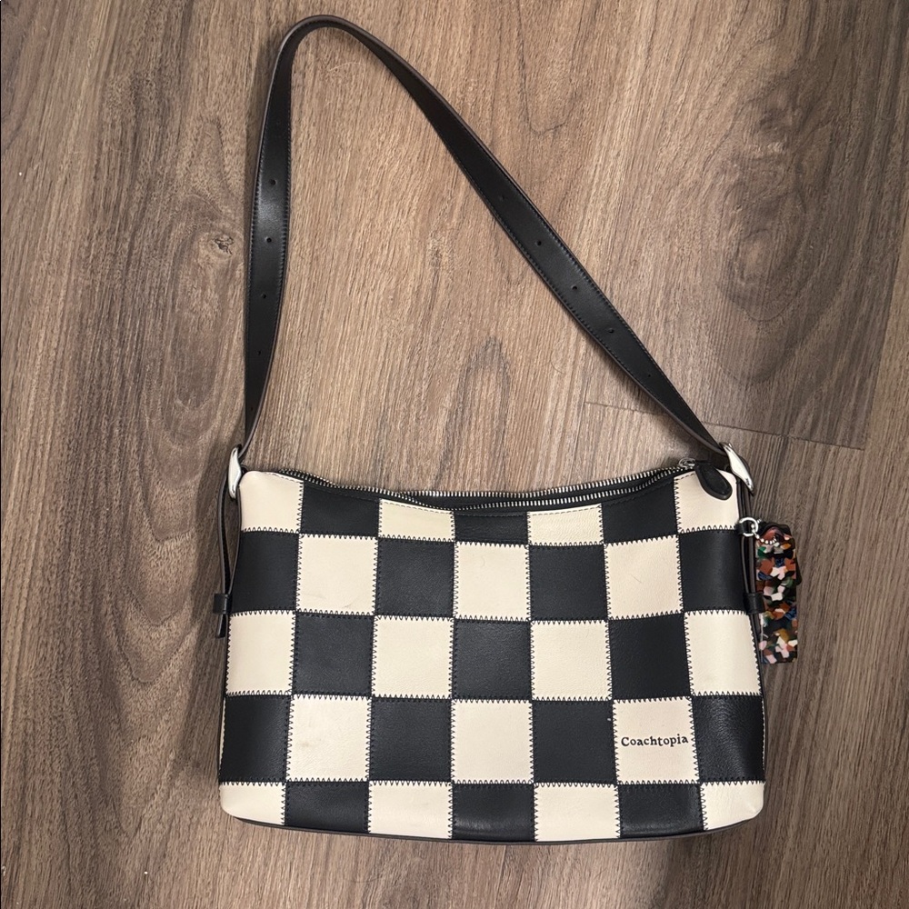 Coach Alter/Ego Slouchy Shoulder Bag In Checkerboard Upcrafted Leather Purses
